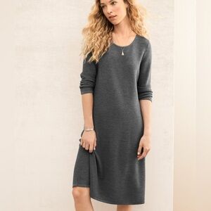 Eileen Fisher NWT 100% Merino Wool Size Petite Small Dark Gray Sweater Dress